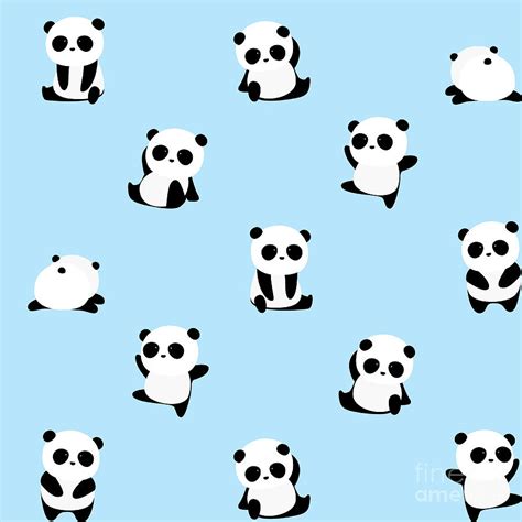 Vector Pattern Panda Bear Pattern Digital Art By Junxu Lu