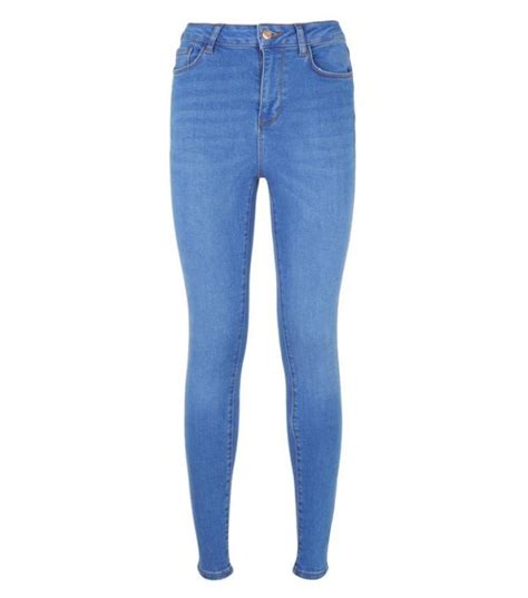 newlook bright blue ‘lift and shape jenna skinny jeans drest