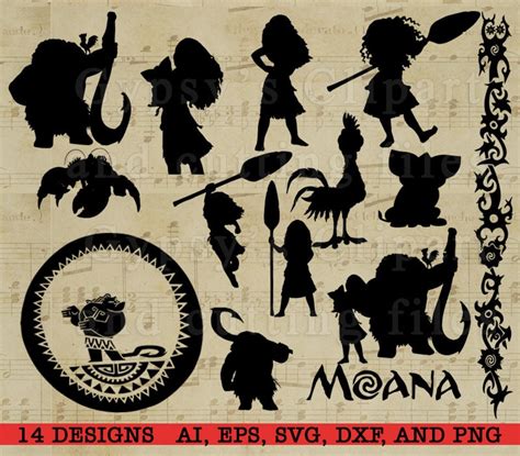 Moana Silhouette Disney Princess Moana Disney Svg Cutting