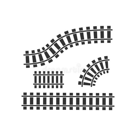 Train Track Icon Rail Road Symbol Sign Railway Element Vector Stock