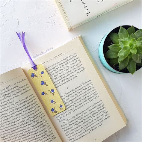 Handmade Bookmark Purple Crocus Illustration