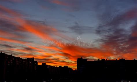 Beautiful Sky Early In The Morning Before Sunrise Stock Photo Image