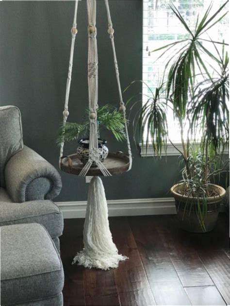 Hang these wall shelves anywhere and simply display your keepsakes and souvenirs instead of using big storage cabinets and trunks. #etsy shop: Macrame hanging table,macrame shelf,hanging ...