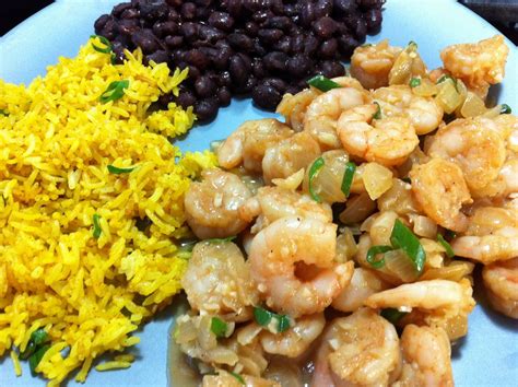 Cooking With Sahd Border Style Shrimp With Yellow Rice And Black Beans