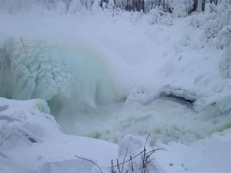 Beautiful Falls At Nistowyak Lake Saskatchewan Canada Winter Scenes