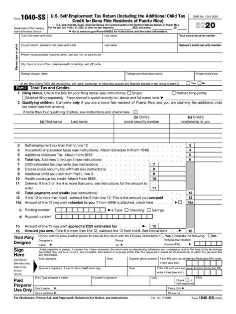 Irs 1040 Ss 2020 Fill Out Tax Template Online Us Legal Forms