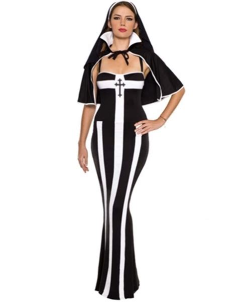 Uniform Temptation Deluxe Nun Costume Classic Sexy Ankle Length Halloween Fancy Dress