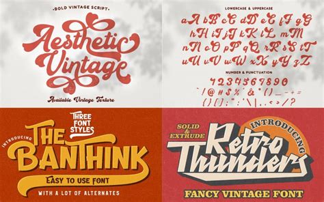 11 Vintage Retro Font Bundle Vintage Canva Fonts Space Fonts Procreate