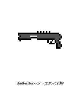 Pixel Art Shotgun Icon Design Vector Stock Vector Royalty Free