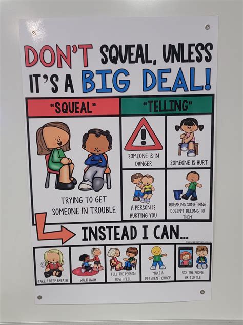 Dont Squeal Unless Its A Big Deal Anchor Chart Hard Good