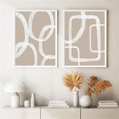 Wall art - Abstract White Lines 2 sets - Canvas Prints- Poster Prints ...