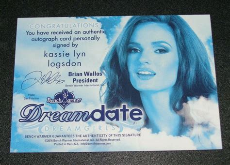 Benchwarmer Kassie Lyn Logsdon Dreamgirls Dream Date Green Auto