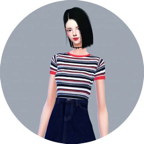 Sims4 Marigold Tight Short Sleeve Top • Sims 4 Downloads