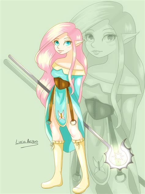 1832369 Safe Artist Rmhess Fluttershy Human Cleric Elf Ears Female Humanized Looking