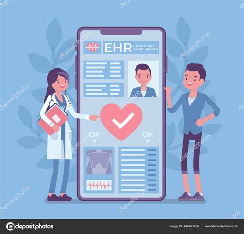Electronic Health Record Ehr Digital Patient Chart On Smartphone Stock