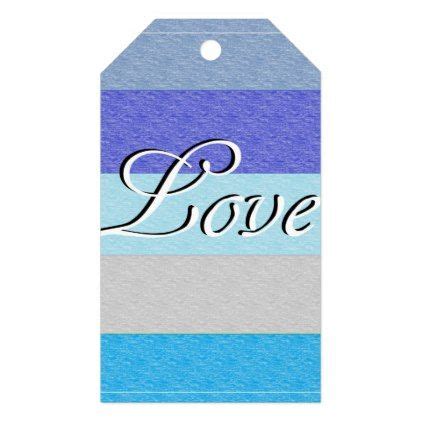 Love On Blue Gift Tags Typography Gifts Unique Custom Diy Gift Tags
