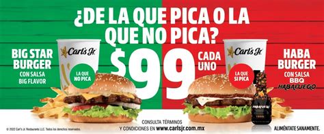 Promoción Carls Jr Combo Big Star Burger O Haba Burger Con Papas Y