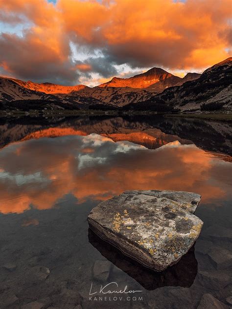 Mountain Lake At Sunset Nature Landscape By Luke Kanelov