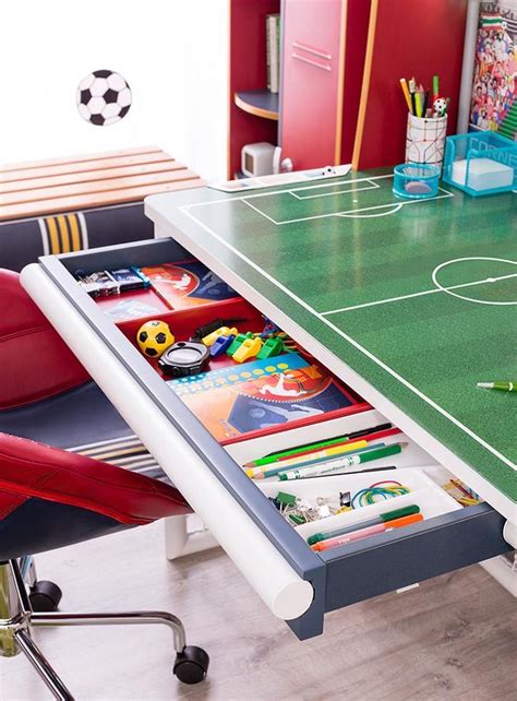 Soccer Desk With Unit Soccer Room Decor Soccer Themed Bedroom