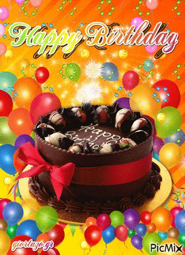 Colorful Happy Birthday Cake Animated Image Pictures Photos And