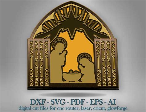 Nativity Shadow Box Svg, 3d Nativity Mandala Svg Cut Files, Laser Cut