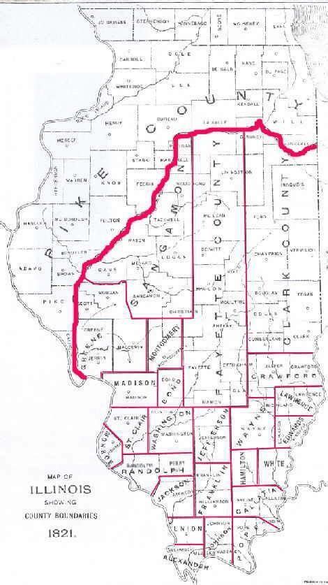 1821 Illinois Map Genealogy Map Genealogy History Genealogy Resources
