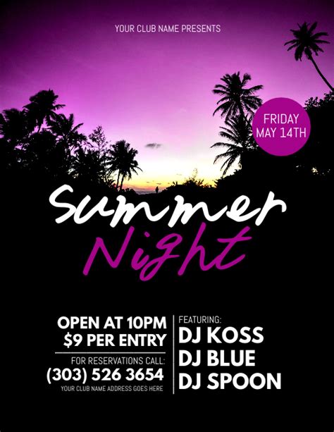 Summer Night Flyer Template Postermywall