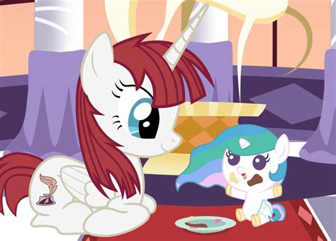 Fausticorn And Filly Celestia Eating Cake Together My Little Pony Baby