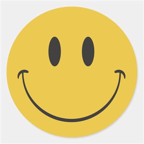 Super Big Smile Happy Face Emoji Classic Round Sticker Zazzle