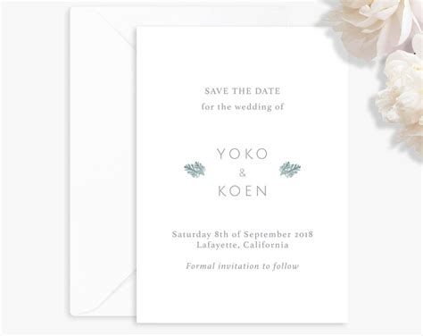 Wedding Invitation Suite Printable Wedding Invitation Leaf Etsy