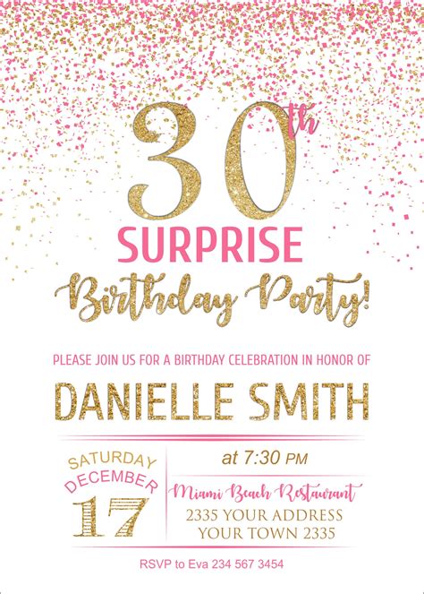 Surprise 30th Birthday Party Invitation 30th Birthday Etsy