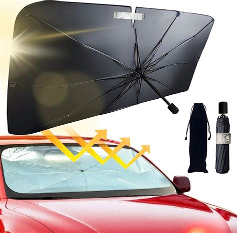 Jasvic Car Windshield Sun Shade Umbrella Foldable Car Umbrella Sunshade Cover Uv