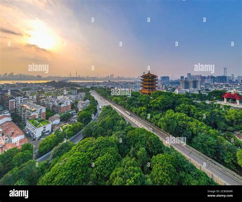 Aerial View Of Wuhan City Panoramic Skyline And Buildings Beside