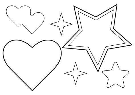 Free Printable Heart And Star Stencils Star Template Printable Free
