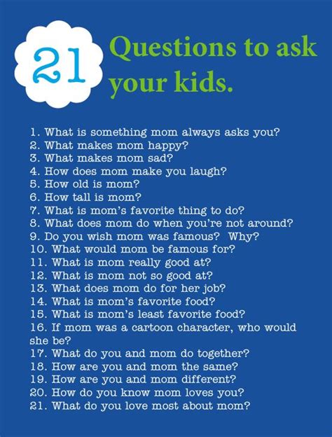21 Questions To Ask Your Kids A Fun List For You To Incorporate Into