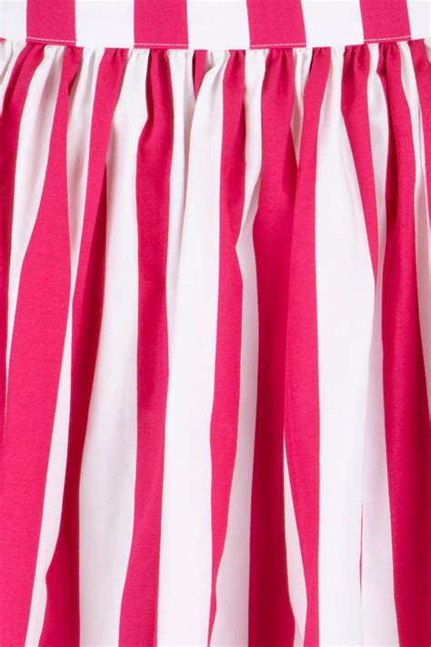 Striped Skirt Pink White Skirt Stripe Skirt Gathered Skirt Etsy