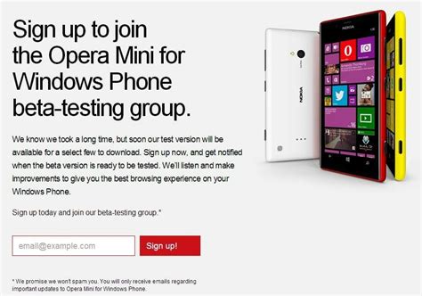 A smarter way to surf the web and save data. Signup to Download Opera Mini for Windows Phone
