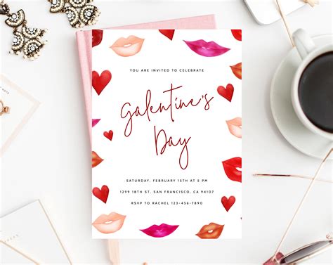 Galentines Day Invite Template Printable Galentines Etsy