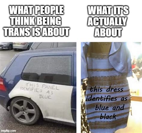 The Dress Identifies As Blue And Black Imgflip