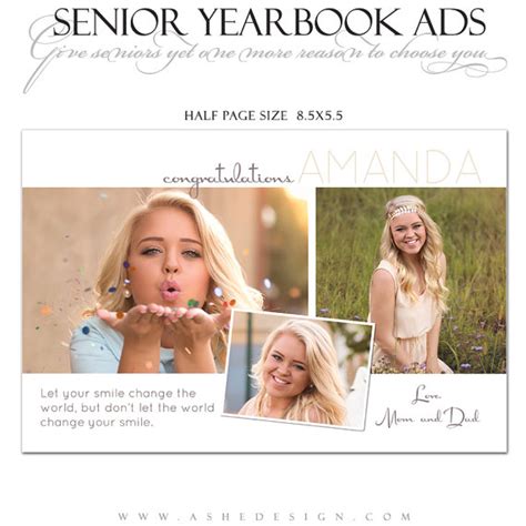 Senior Yearbook Ads Photoshop Templates Your Smile High School Yearbook