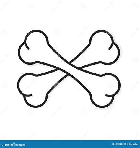 Crossed Dog Bone Icon Stock Vector Illustration Of Care 147825691