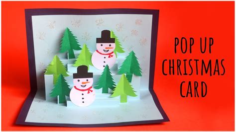 How To Make Pop Up Christmas Card Diy Holiday Greetings Card Youtube