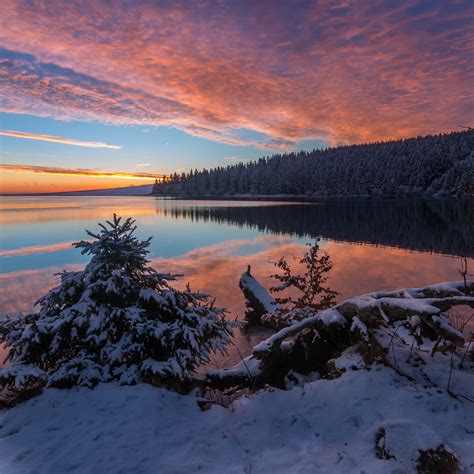 2048x2048 Lake Snow Evening Sunset 5k Ipad Air Hd 4k Wallpapers Images