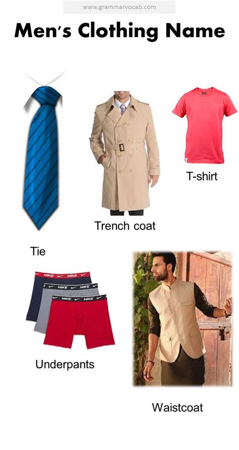 Mens Clothing Name Names Of Clothes With Pictures Pdf Grammarvocab