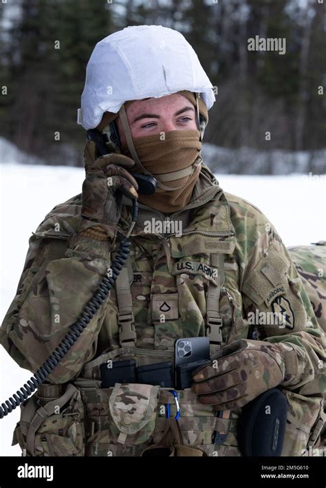 A Us Army Paratrooper Assigned To Bravo Battery 2nd Battalion 377th