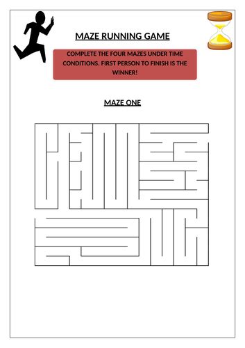 End Of Term Year Maze Running Game Teaching Resources