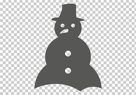 Snowman Scarf Silhouette Christmas Png Clipart Black Black And White