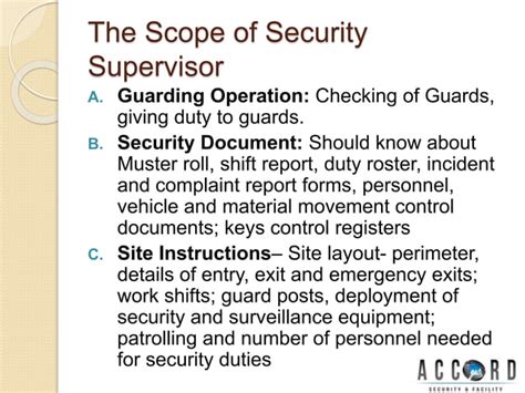 Security Supervisor Ppt