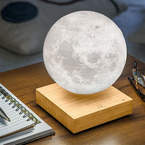 Gingko Natural Wood Smart Led Floating Moon Desk Lamp With Uk Plug Ebay