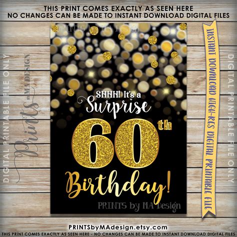 60th birthday invitations with photos printable adult mens 60th birthday photo invitation diy